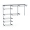 Adjustable Closet Organizer Kit with Shelves and Hanging Rods for 4 to 6 Feet-Grey